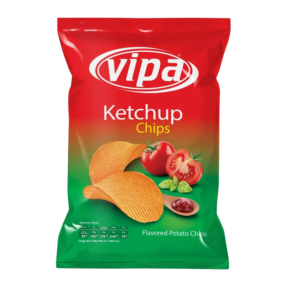 Vipa Chips Ribbed Ketchup 130gr (1*16)
